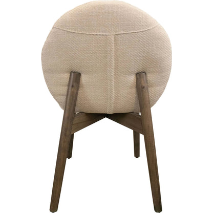 Petite Dining Chair (Set of 2) by LH Imports in beige and dark brown. Made from oak wood, 100% polyester fabric, medium density foam in a transitional style.