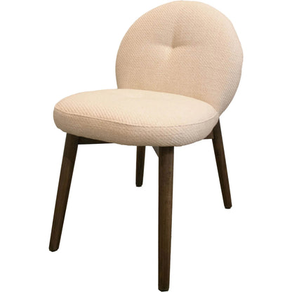 Petite Dining Chair (Set of 2) by LH Imports in beige and dark brown. Made from oak wood, 100% polyester fabric, medium density foam in a transitional style.