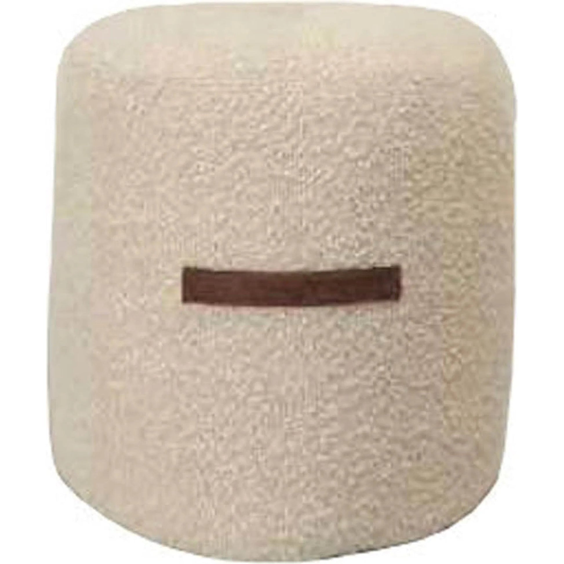 Cushy Ottoman by LH Imports in boucle cream. Made from foam, plywood, fabric, pu leather in a transitional style.