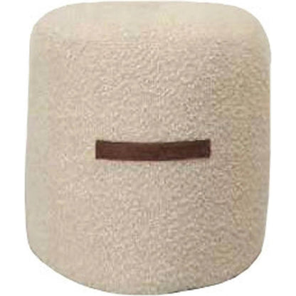 Cushy Ottoman by LH Imports in boucle cream. Made from foam, plywood, fabric, pu leather in a transitional style.
