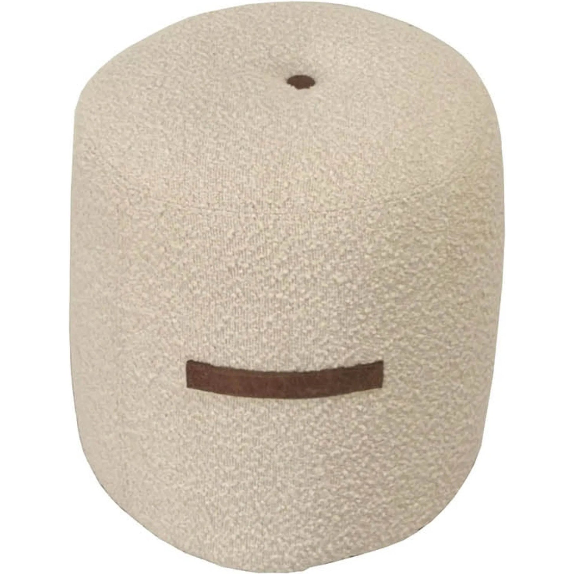 Cushy Ottoman by LH Imports in boucle cream. Made from foam, plywood, fabric, pu leather in a transitional style.