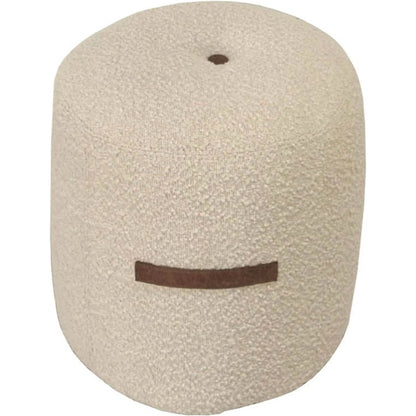 Cushy Ottoman by LH Imports in boucle cream. Made from foam, plywood, fabric, pu leather in a transitional style.