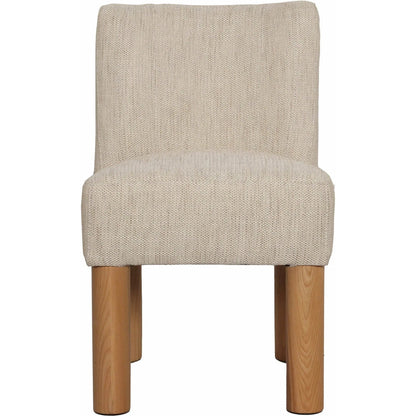 Destiny Dining Chair (Set of 2) by LH Imports in natural oak. Made from 18% viscose 82% polyester fabric, d30 & d35 foam, pine and plywood, natural solid oak wood in a transitional style.