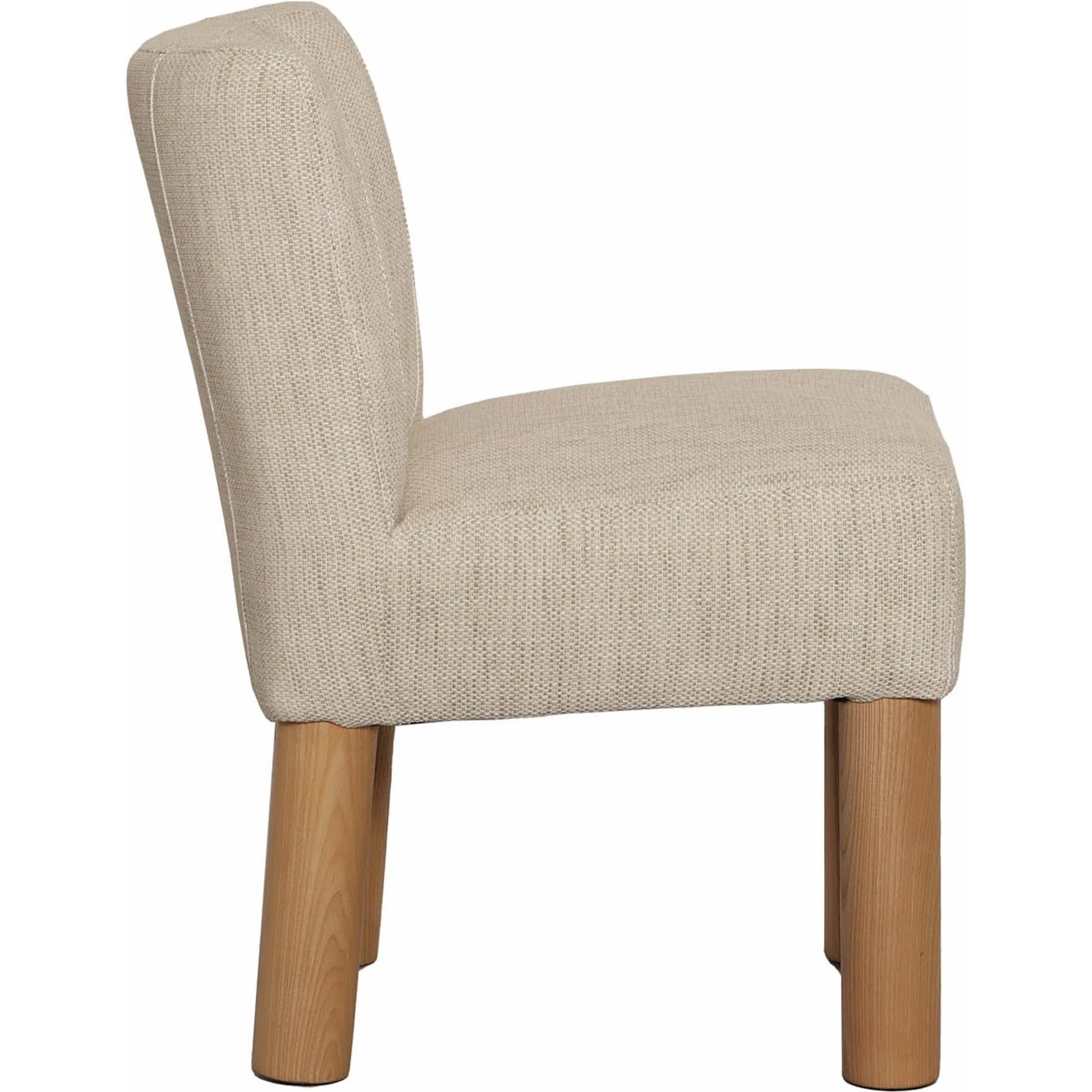 Destiny Dining Chair (Set of 2) by LH Imports in natural oak. Made from 18% viscose 82% polyester fabric, d30 & d35 foam, pine and plywood, natural solid oak wood in a transitional style.