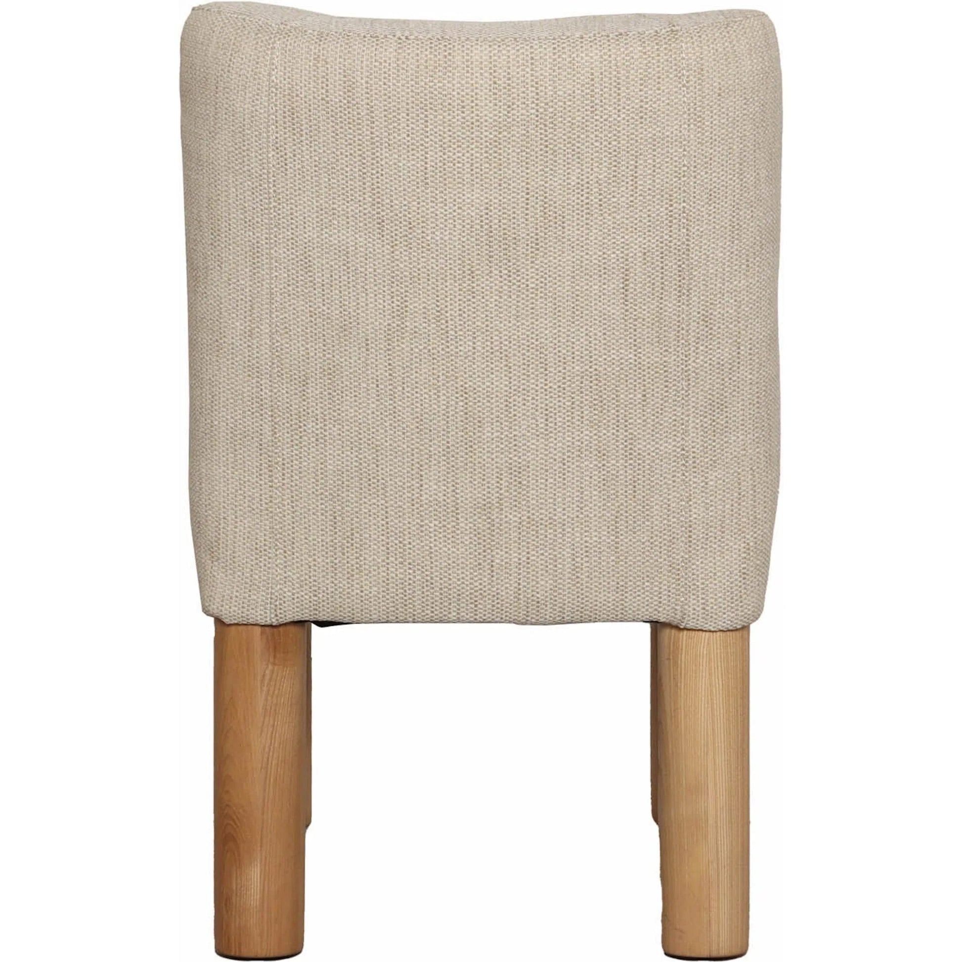 Destiny Dining Chair (Set of 2) by LH Imports in natural oak. Made from 18% viscose 82% polyester fabric, d30 & d35 foam, pine and plywood, natural solid oak wood in a transitional style.