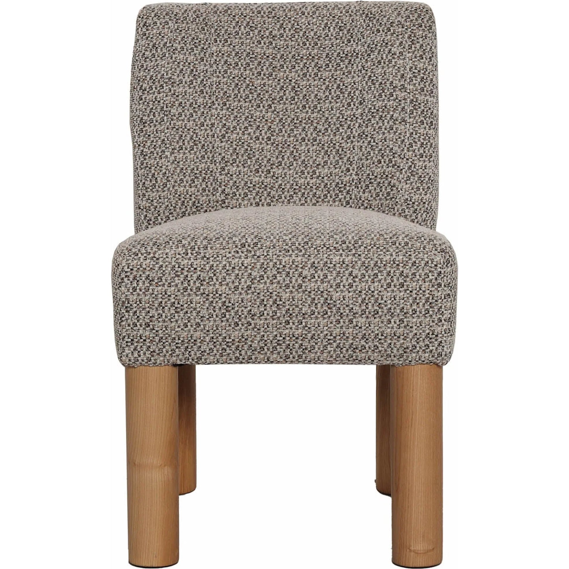 Destiny Dining Chair (Set of 2) by LH Imports in natural oak. Made from 18% viscose 82% polyester fabric, d30 & d35 foam, pine and plywood, natural solid oak wood in a transitional style.