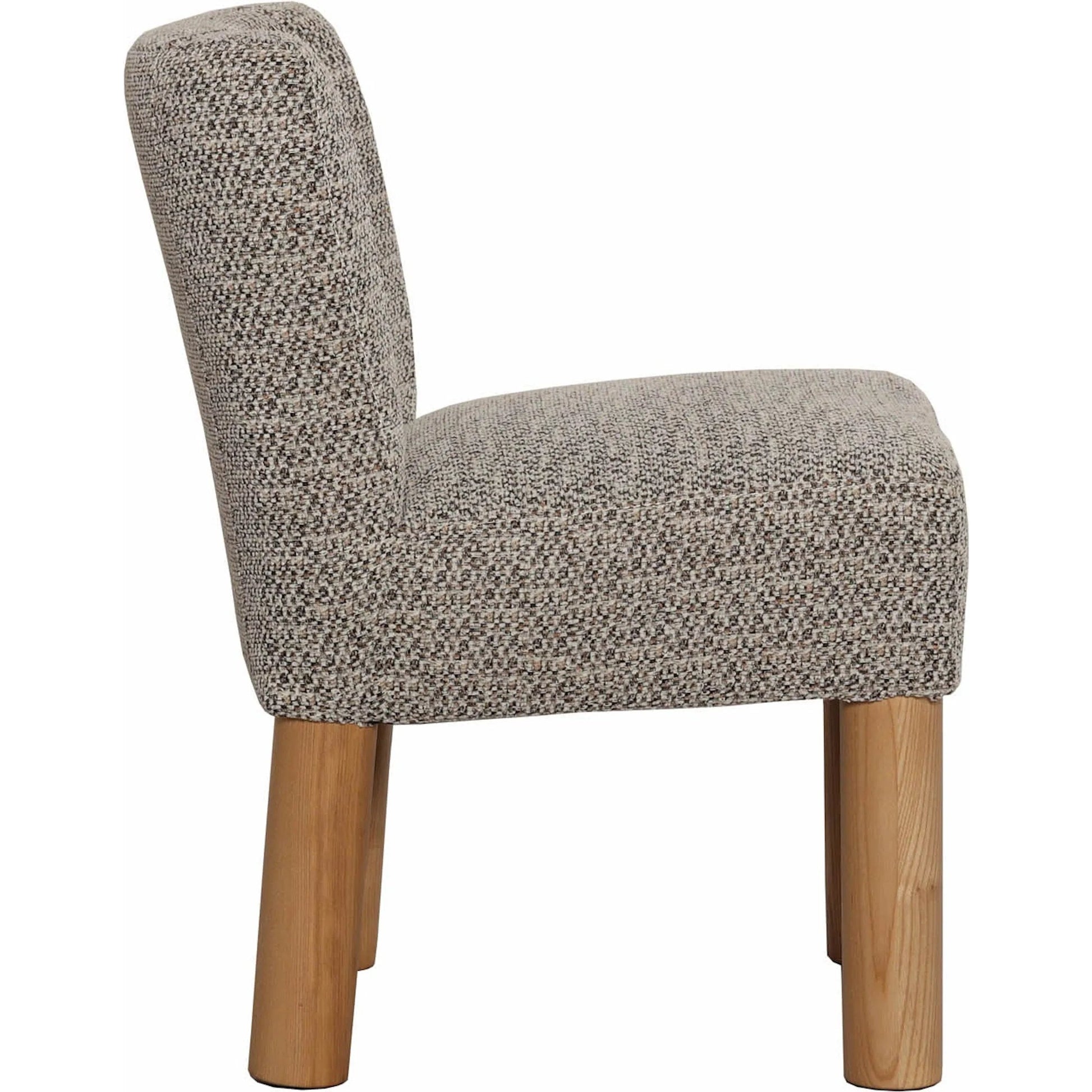 Destiny Dining Chair (Set of 2) by LH Imports in natural oak. Made from 18% viscose 82% polyester fabric, d30 & d35 foam, pine and plywood, natural solid oak wood in a transitional style.