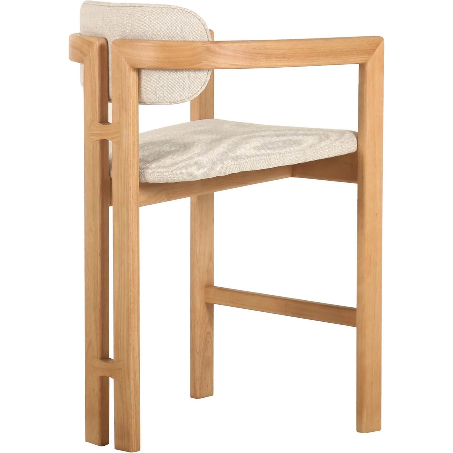 008 SI-2325003 | Additional Silo | Monterrey Counter Stool by LH Imports in cream tweed and natural. Made from rubberwood, polyester, foam, dacron in a transitional style.