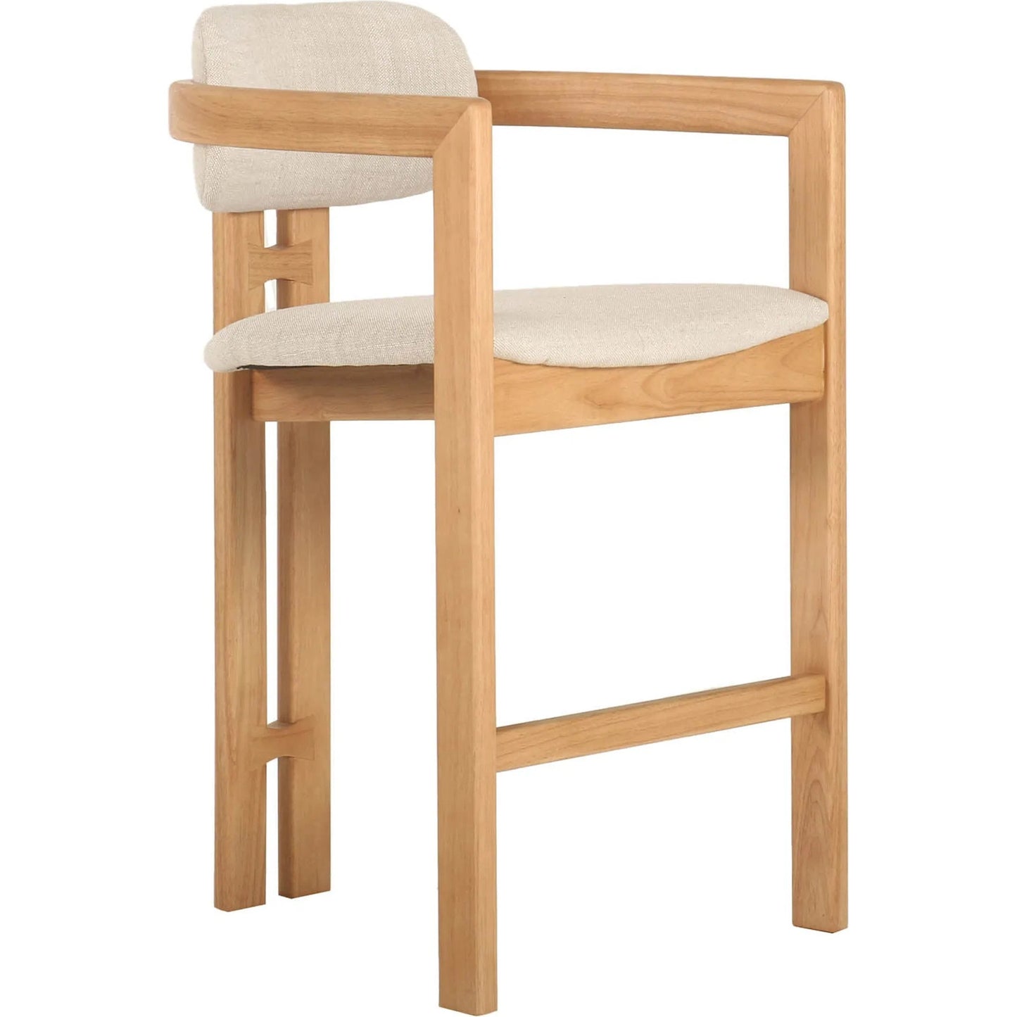 005 SI-2325003 | Additional Silo | Monterrey Counter Stool by LH Imports in cream tweed and natural. Made from rubberwood, polyester, foam, dacron in a transitional style.
