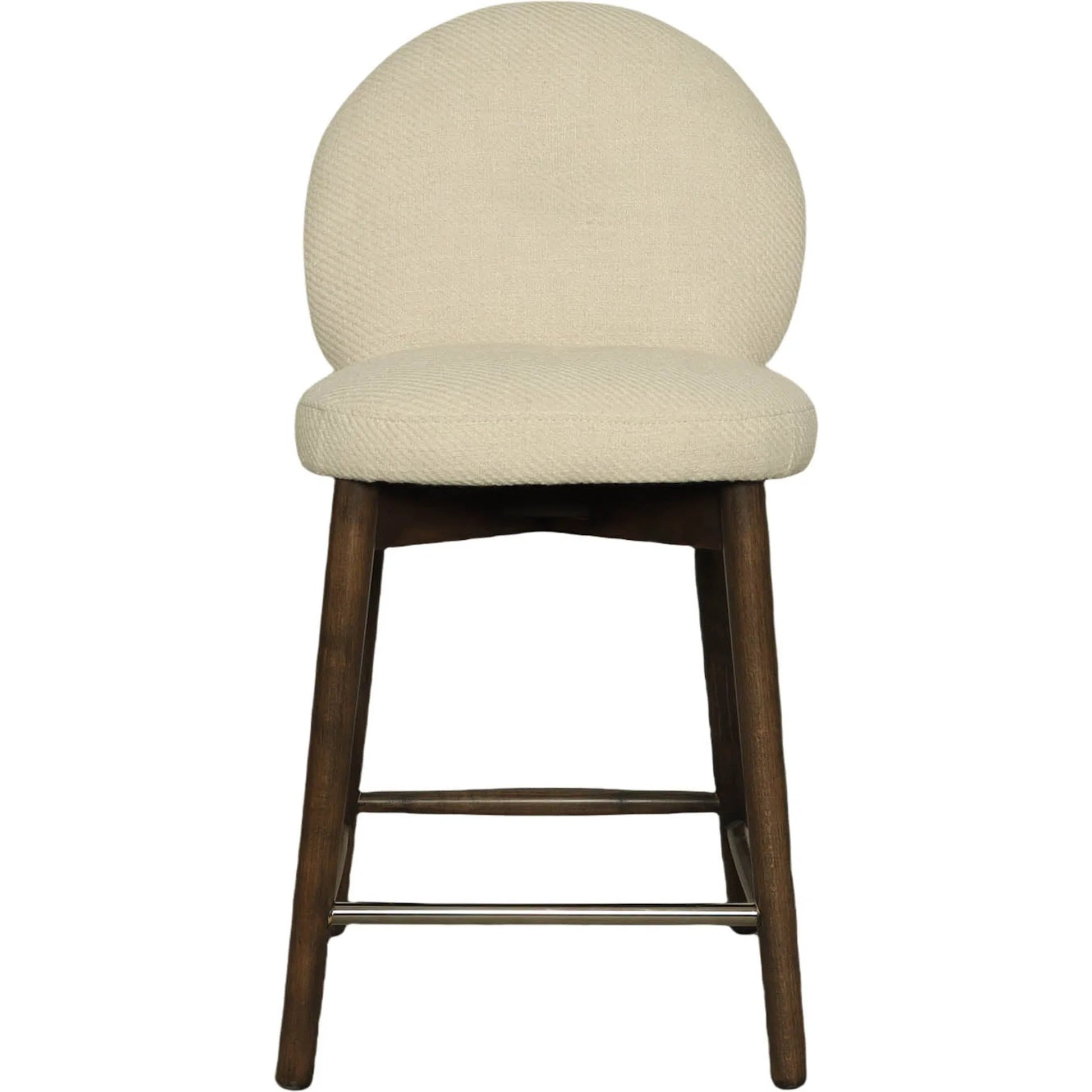 Petite Counter Stool by LH Imports in beige and dark brown. Made from rubberwood, foam, polyester in a transitional style.