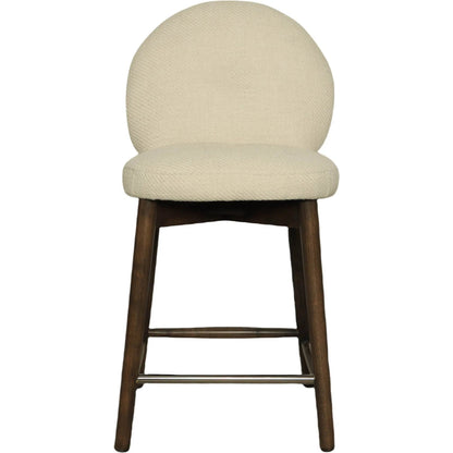 Petite Counter Stool by LH Imports in beige and dark brown. Made from rubberwood, foam, polyester in a transitional style.