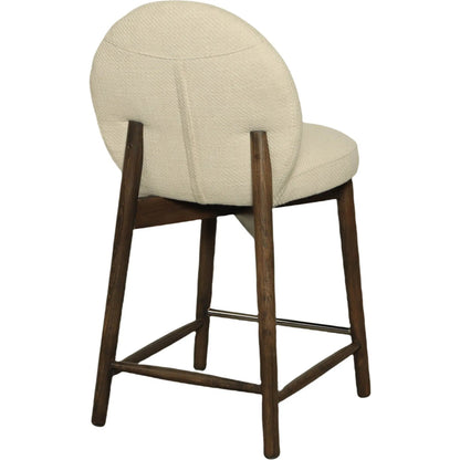 Petite Counter Stool by LH Imports in beige and dark brown. Made from rubberwood, foam, polyester in a transitional style.