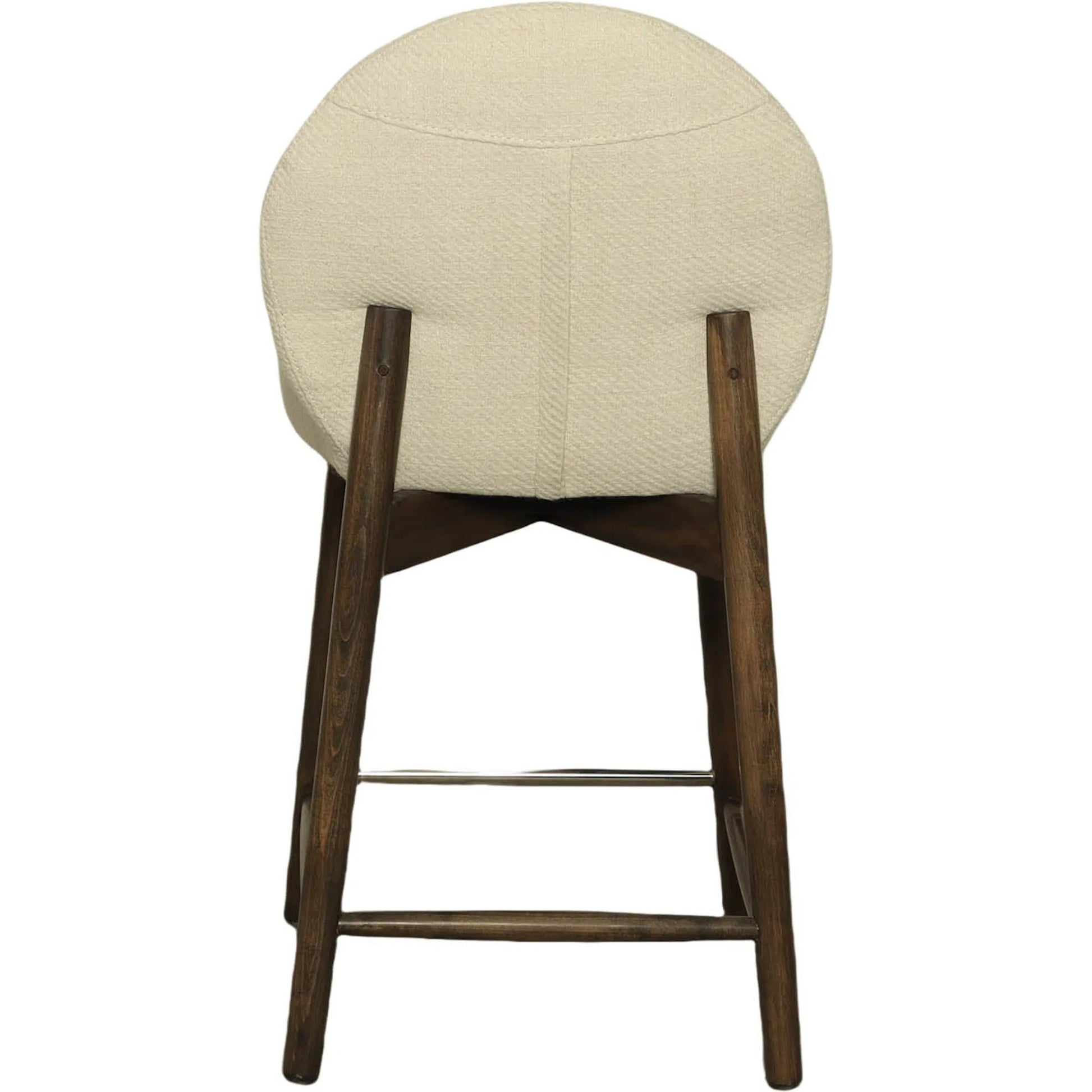 Petite Counter Stool by LH Imports in beige and dark brown. Made from rubberwood, foam, polyester in a transitional style.