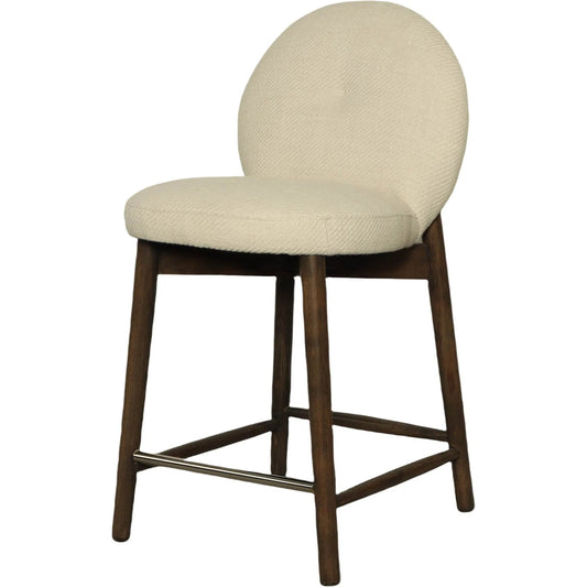 Petite Counter Stool by LH Imports in beige and dark brown. Made from rubberwood, foam, polyester in a unique style.