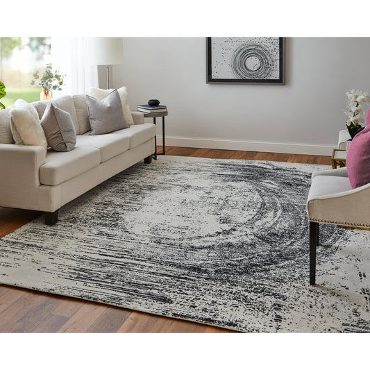 Coda Rug - 8928F by Feizy in black, white. Made from wool, viscose in a unique style.