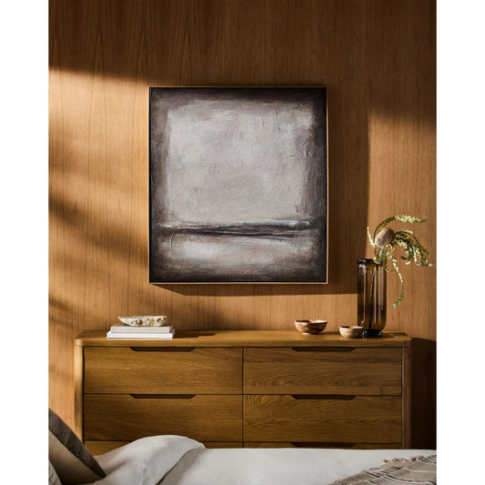 Creation Framed Art by Surya in brown and hand painted. Made from canvas, polystyrene in a unique style.