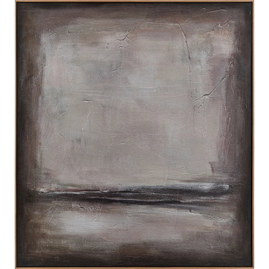 Creation Framed Art by Surya in brown and hand painted. Made from canvas, polystyrene in a unique style.