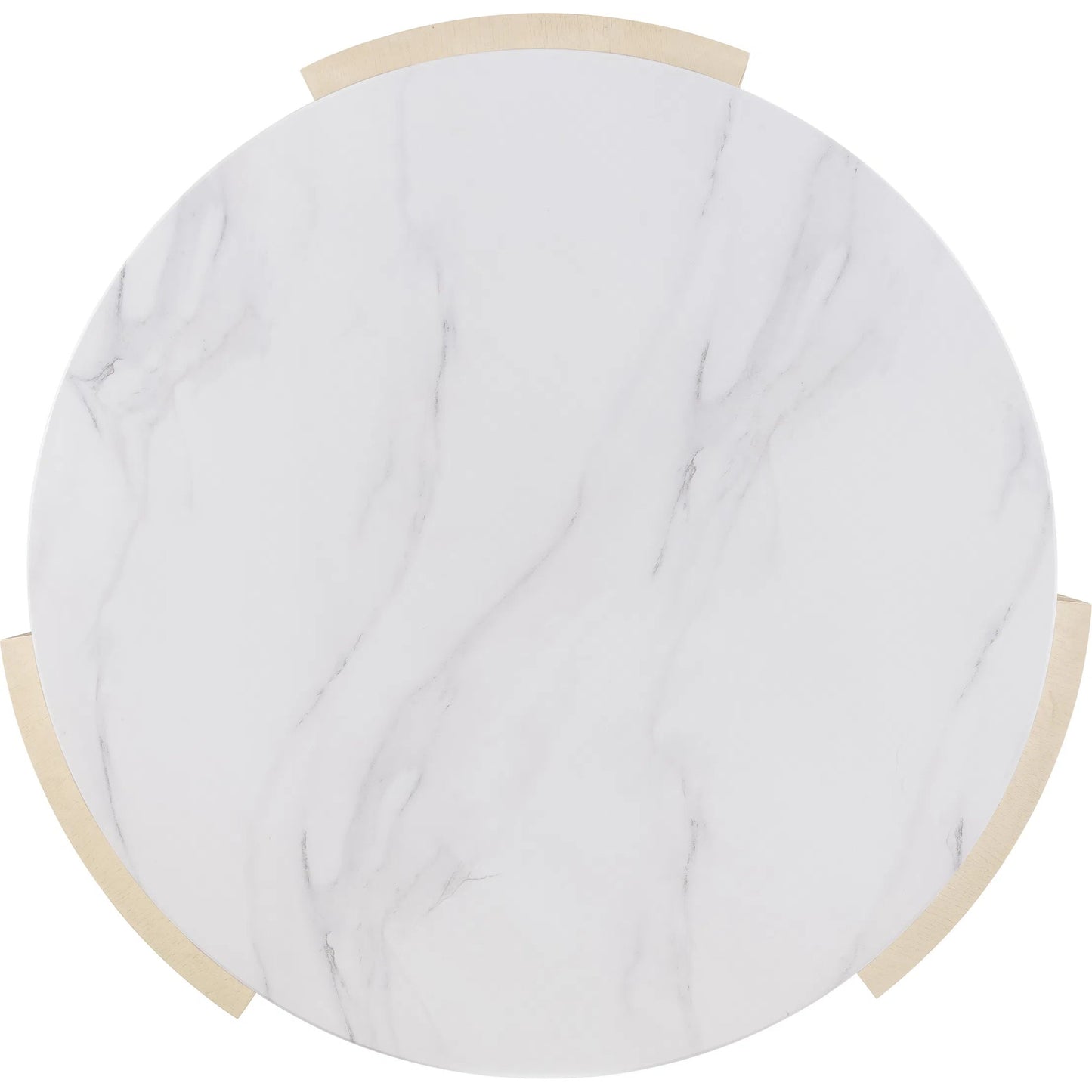 002 SI-2458412 | Additional Silo | Westwood Round Cocktail Table by Hooker Furniture in polished limestone, quartered oak veneers. Made from glass reinforced concrete, oak veneers, leather, hair on hide leather in a transitional style.