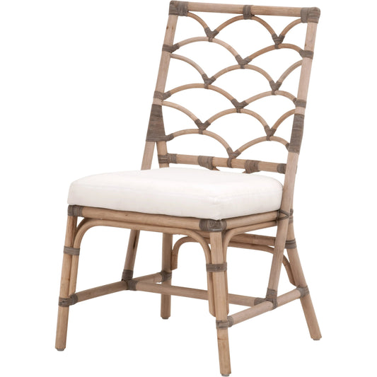 Crescent Dining Chair (Set of 2) by Essentials For Living in matte gray rattan, matte gray binding. Made from rattan, rattan peel in a coastal style.