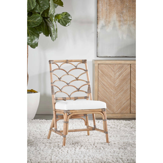 Crescent Dining Chair (Set of 2) by Essentials For Living in matte gray rattan, matte gray binding. Made from rattan, rattan peel in a coastal style.