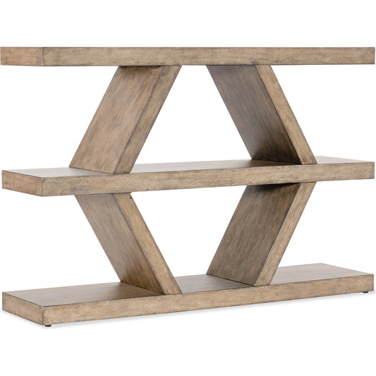 Commerce & Market Geo Lines Console by Hooker Furniture in light natural. Made from mindi solids in a modern style.