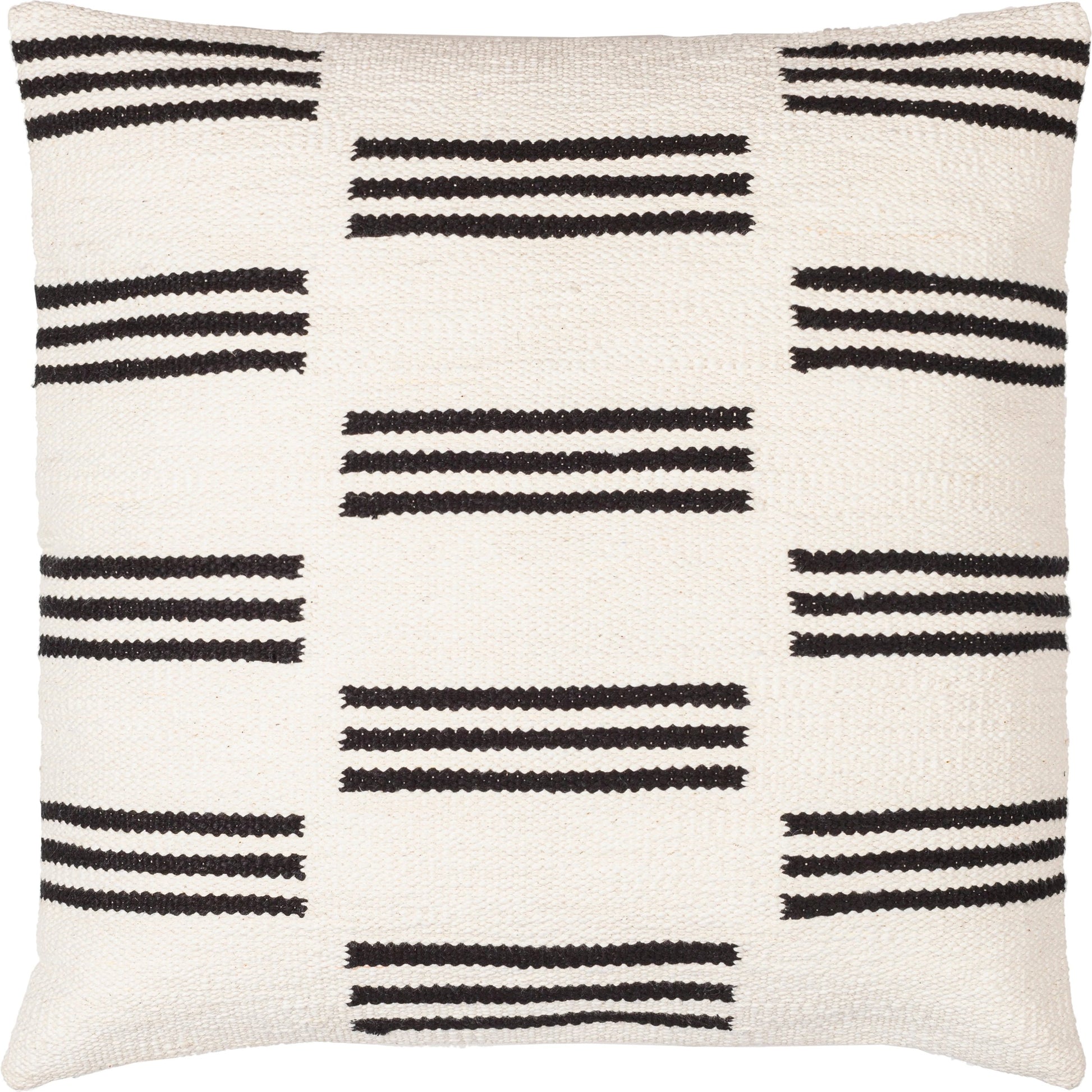 Carlton Pillow - 14283 by Surya in off-white, black. Made from front: 100% cotton, back: 100% cotton in a eclectic & global style.