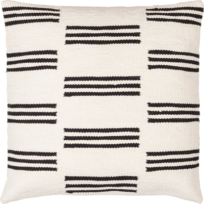 Carlton Pillow - 14283 by Surya in off-white, black. Made from front: 100% cotton, back: 100% cotton in a eclectic & global style.