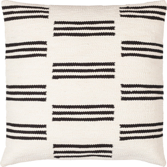 Carlton Pillow - 14283 by Surya in off-white, black. Made from front: 100% cotton, back: 100% cotton in a eclectic & global style.