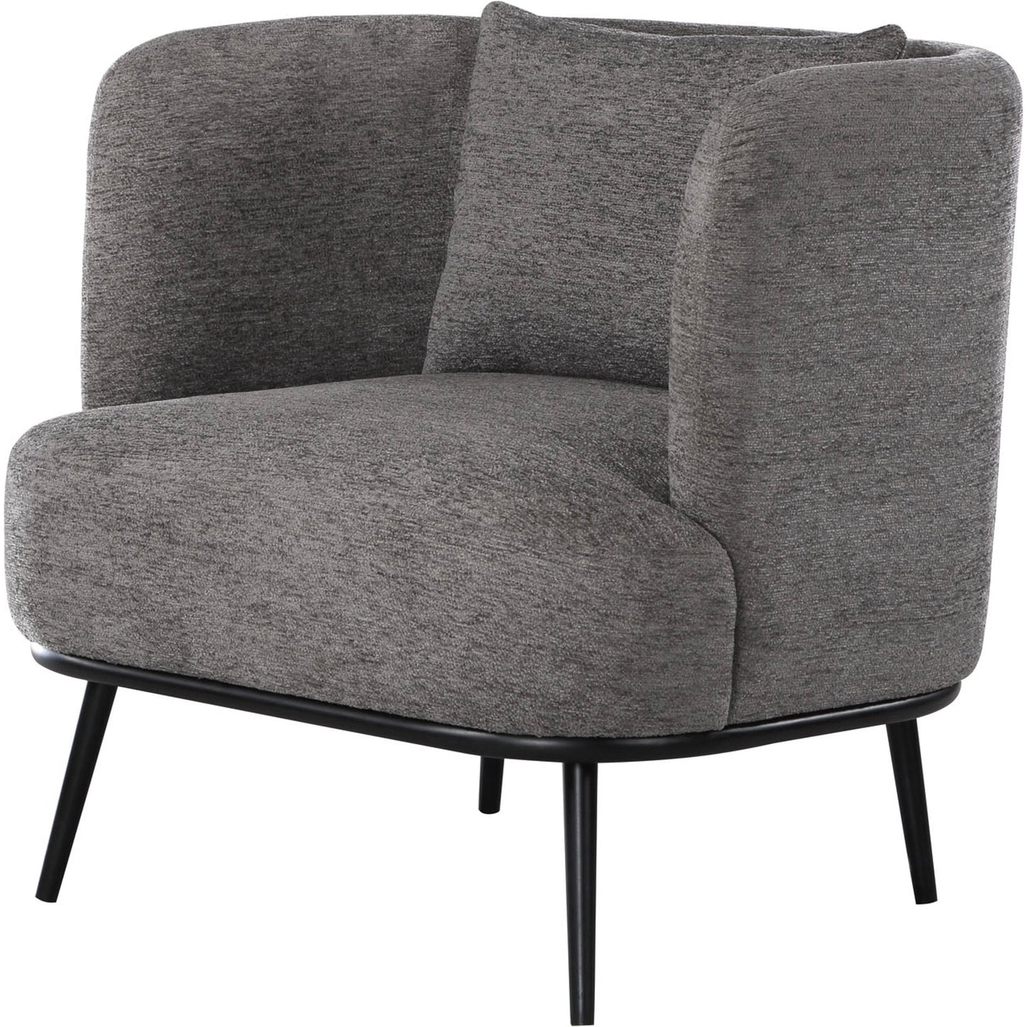 001 SI-2132725 | Primary Silo | Carmine Accent Chair - 527345 by Livabliss in gray. Made from upholstery: polyester, base: metal, fill: 90% polyurethane foam, 10% polyester, polyfill in a modern style.