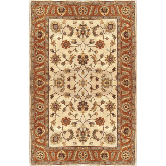 Crowne Rug - 1288 by Livabliss in burnt orange, tan, dark brown, black, beige. Made from 100% wool in a unique style.