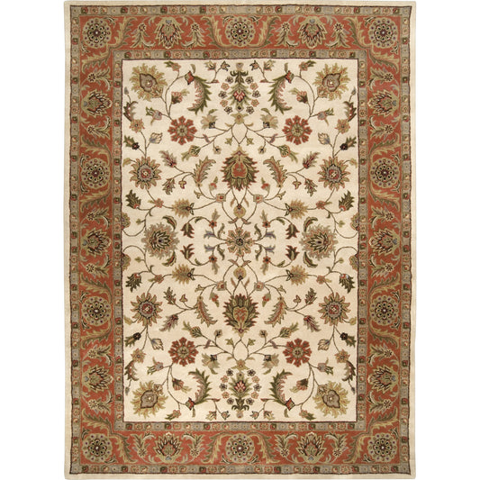 Crowne Rug - 1288 by Livabliss in burnt orange, tan, dark brown, black, beige. Made from 100% wool in a unique style.