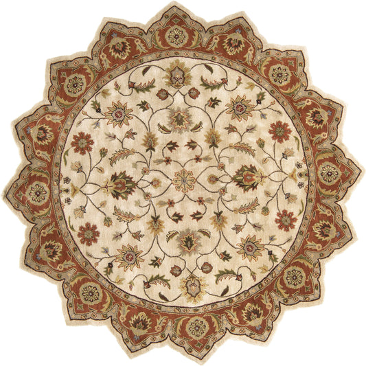 Crowne Rug - 1288 by Livabliss in burnt orange, tan, dark brown, black, beige. Made from 100% wool in a unique style.