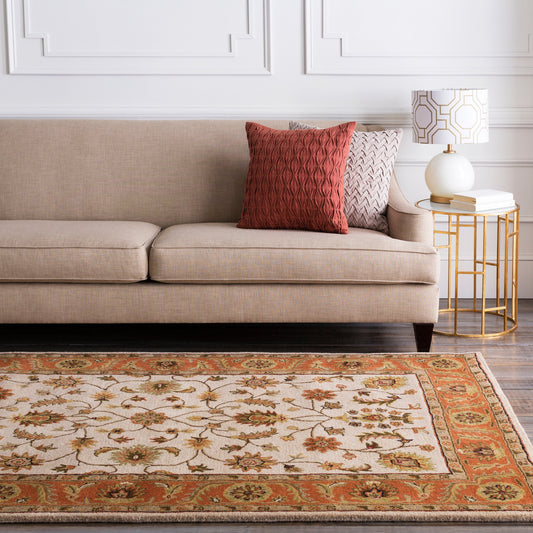 Crowne Rug - 1288 by Livabliss in burnt orange, tan, dark brown, black, beige. Made from 100% wool in a unique style.