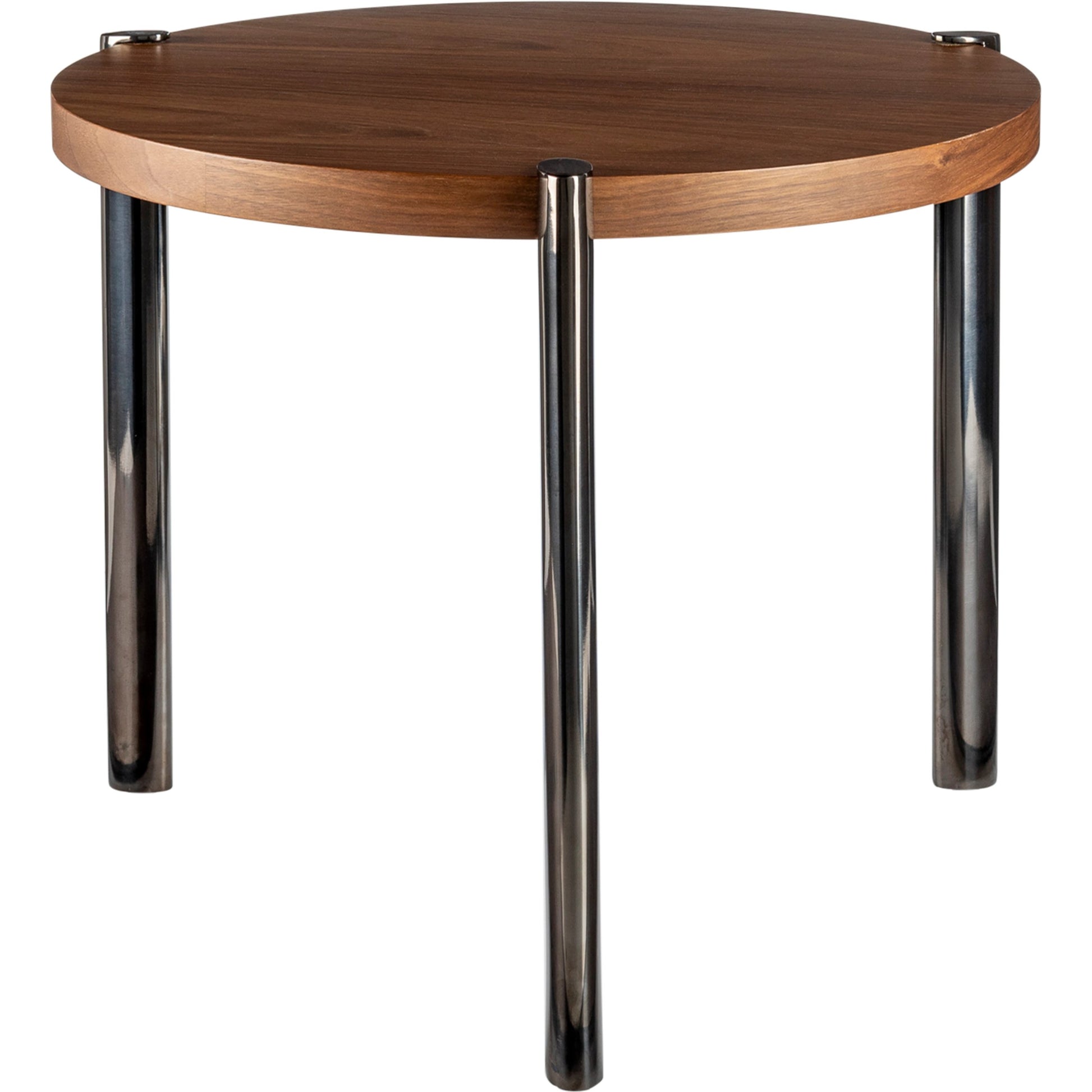 Caro End Table - 497512 by Surya in black, clear, brown and brown. Made from top: manufactured wood, base: stainless steel in a modern style.
