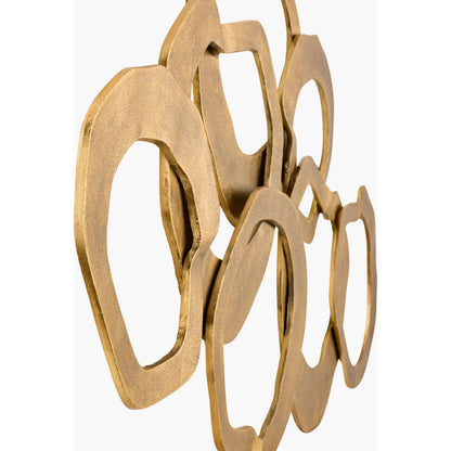 Cronus Wall Sculpture by Livabliss in gold and plated. Made from aluminum in a modern style.