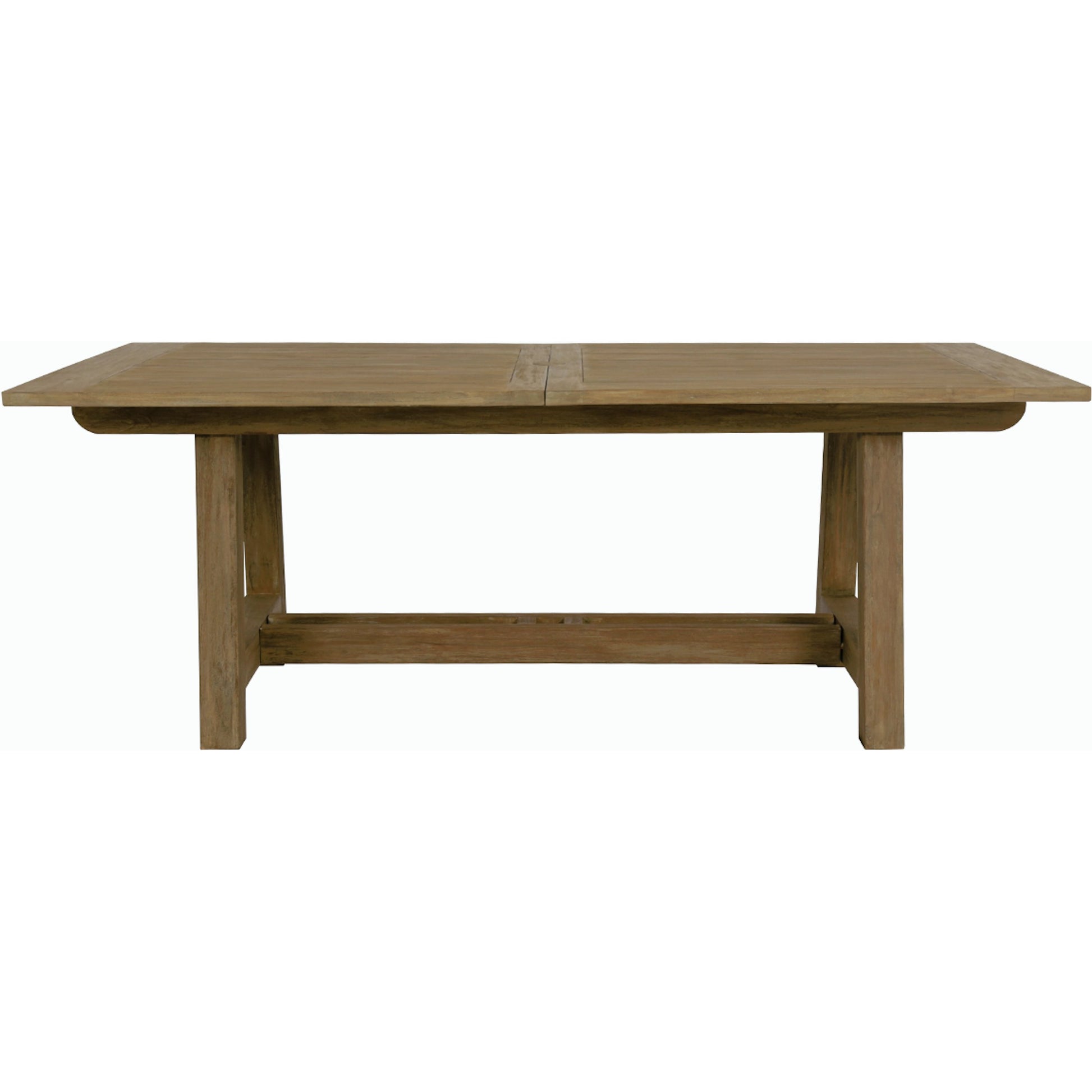 Coastal Outdoor Teak Dining Table with Leaf Extension by Sunset West in teak. Made from teak in a modern style.