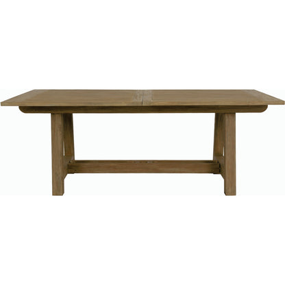 Coastal Outdoor Teak Dining Table with Leaf Extension by Sunset West in teak. Made from teak in a modern style.