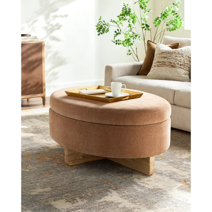 Corson Ottoman 541095 by Surya in painted. Made from polyester, rubber wood, polyester wrapped foam, polyfill in a modern style.