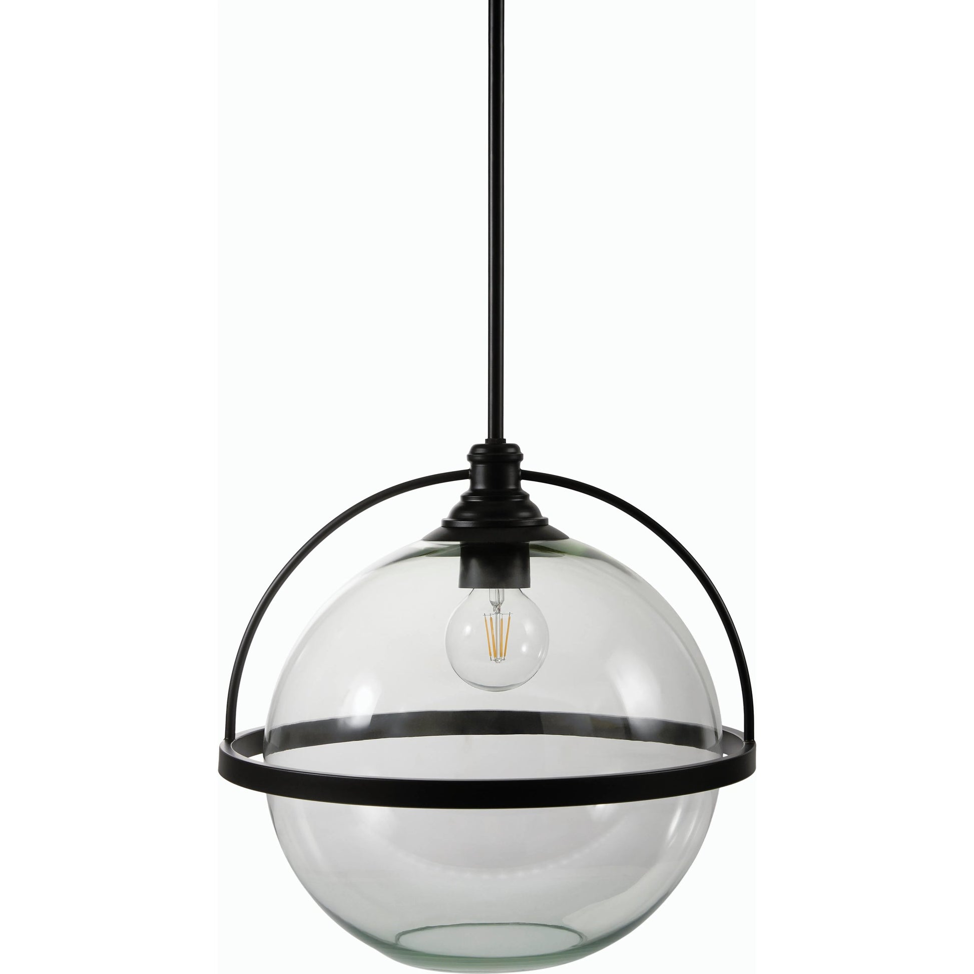 Cortes Pendant - 536156 by Livabliss in fixture: black, shade: clear, cord: white and paintedpaintedmetallic. Made from iron, glass in a modern style.