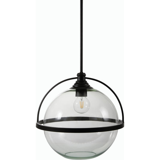 Cortes Pendant - 536156 by Livabliss in fixture: black, shade: clear, cord: white and paintedpaintedmetallic. Made from iron, glass in a modern style.
