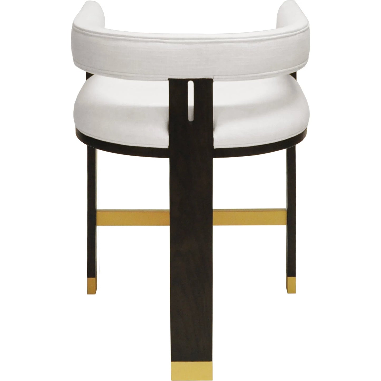 002 SI-2252741 | Additional Silo | Cruise Modern Wooden Accent Counter Stool by Worlds Away in dark espresso oak, white linen. Made from oak solids, plywood, foam, fabric, metal in a modern style.