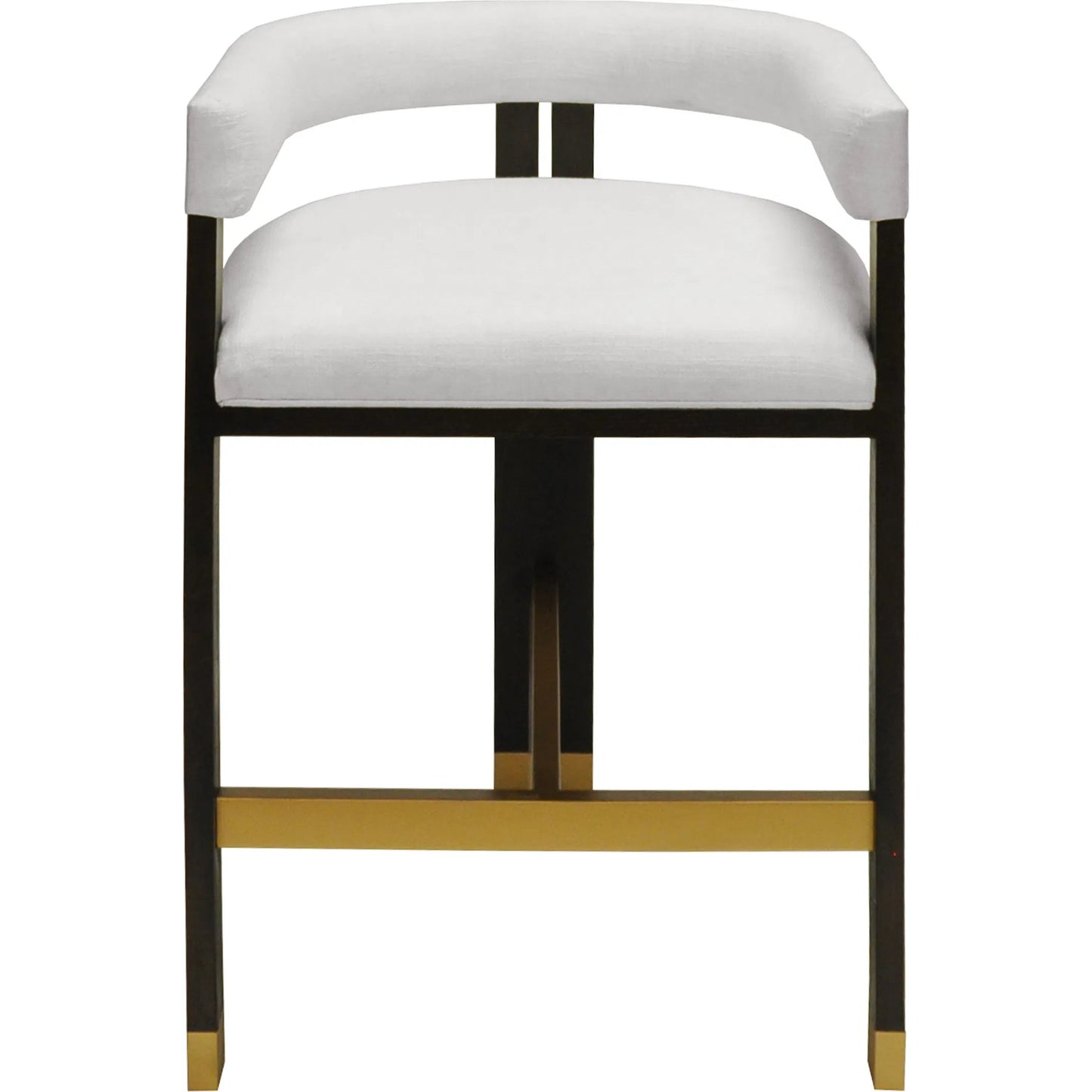 003 SI-2252741 | Additional Silo | Cruise Modern Wooden Accent Counter Stool by Worlds Away in dark espresso oak, white linen. Made from oak solids, plywood, foam, fabric, metal in a modern style.