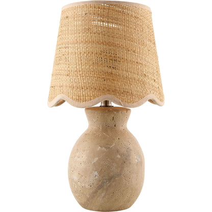 Cerava Accent Table Lamp by Livabliss in natural. Made from linen, polyester in a unique style.