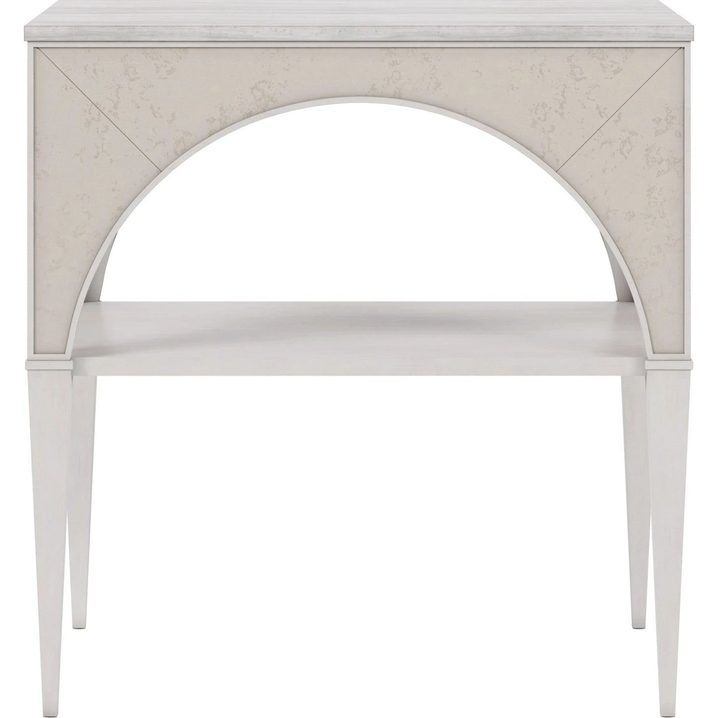 002 SI-2155794 | Additional Silo | Mezzanine Night Table by A.R.T. Furniture in dove gray. Made from parawood, poplar solids, maple veneer, mirror, travertine in a modern style.