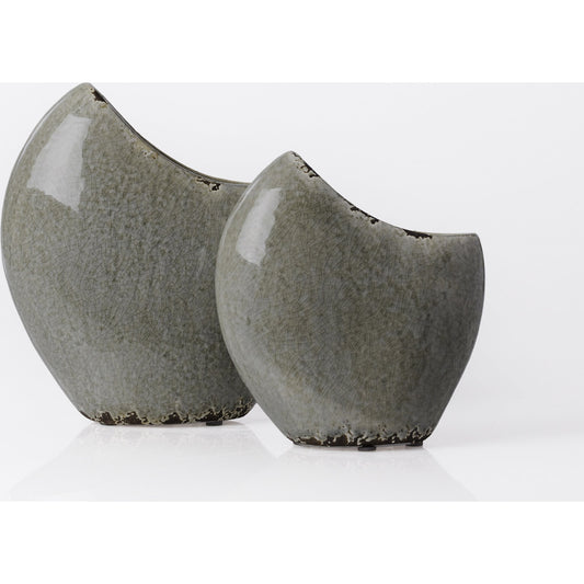 Clearwater - 14258 by Livabliss in charcoal, light gray, olive and glazed. Made from 100% ceramic in a coastal style.