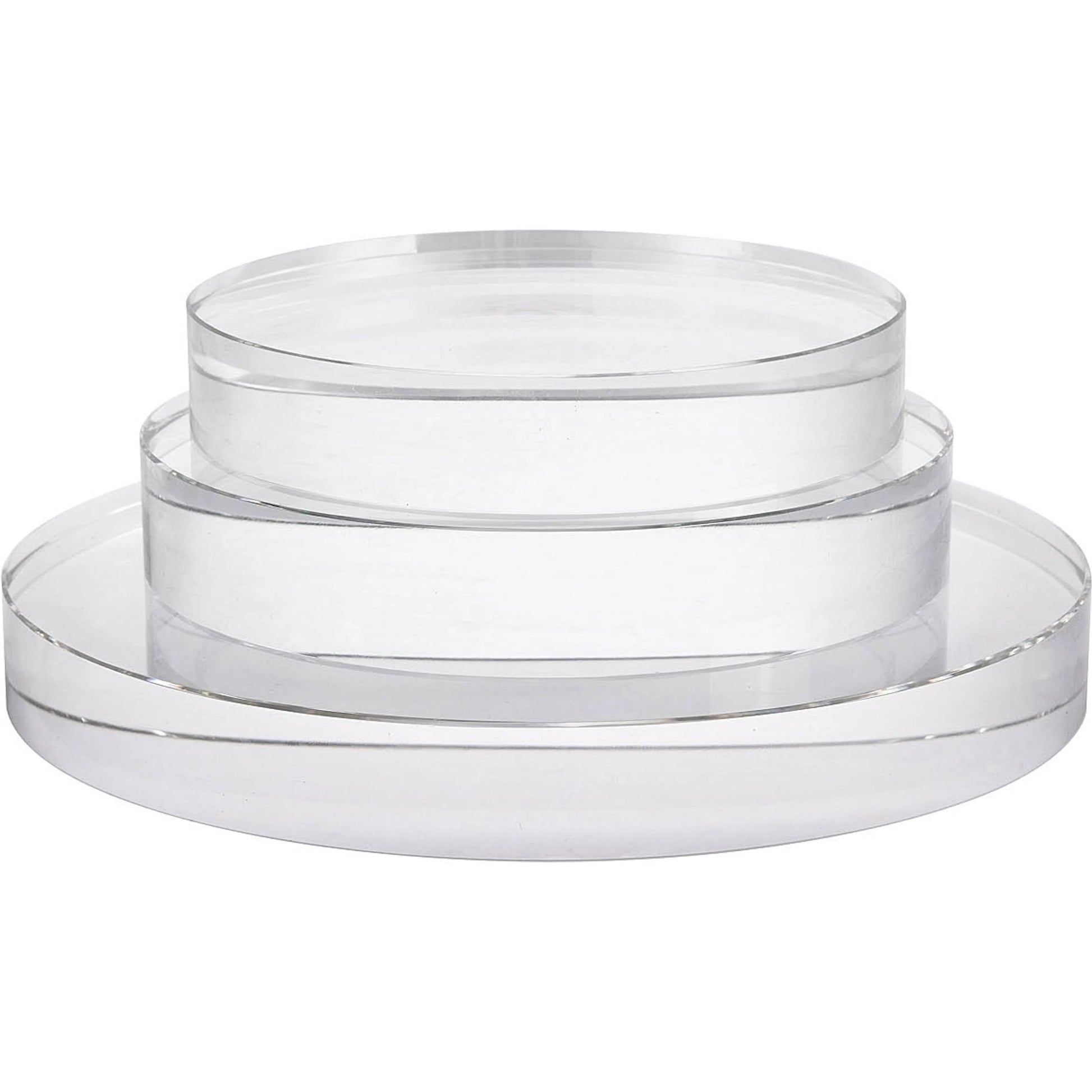 Round Crystal Bases by Couture Lamps in clear optic crystal. Made from optic crystal in a transitional style.