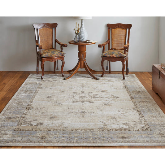 Celene Traditional Bordered Rug - 39KWF by Feizy in tan, brown, gray. Made from viscose, polyester in a unique style.