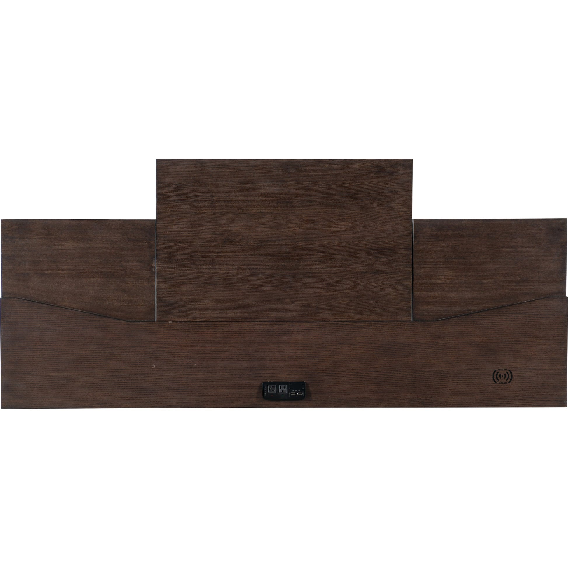 House Blend Computer Credenza by Hooker Furniture in dark roast. Made from quartered ash veneers, metal in a unique style.