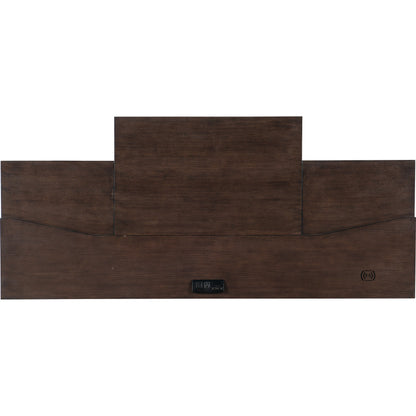 House Blend Computer Credenza by Hooker Furniture in dark roast. Made from quartered ash veneers, metal in a unique style.