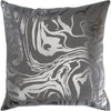 Medium Gray, Metallic - Silver Swirl / Down Feather